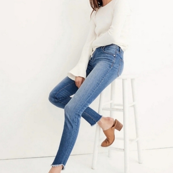 Madewell 10" High Rise Skinny Jeans Tulip Hem Sz 29 - Picture 11 of 12